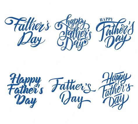 Premium Vector Happy Fathers Day Calligraphy And Typography Set Vector