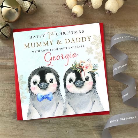 To My Mummy And Daddy First Christmas Card Pen By Farrah Eve Paper Co