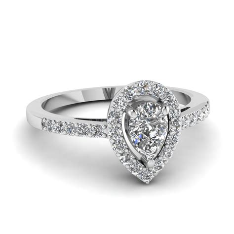 Pear Halo Diamond Engagement Ring