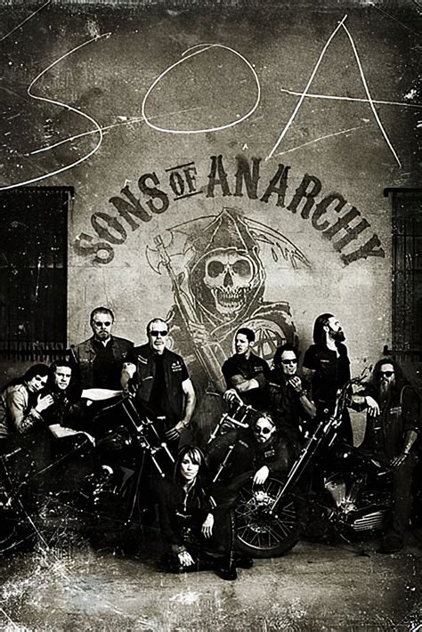 Sons Of Anarchy Tv Show Poster The Gang Vintage Retro Design