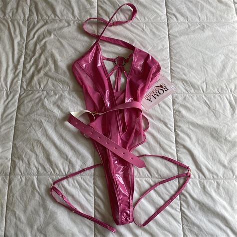 Roma Confidential Vinyl Strappy Bodysuit New With Depop