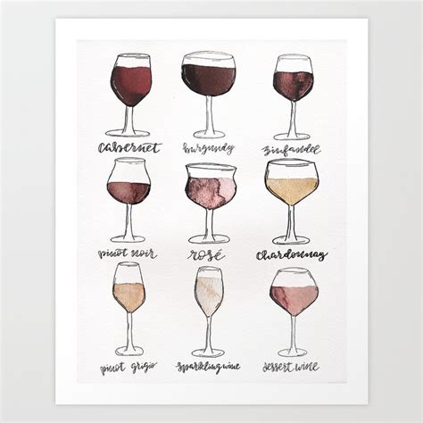 Colors Of Wine Map Art Print By Emily Lind Society6
