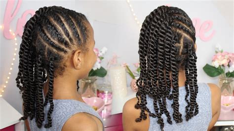 Looking for a winter protective hairstyle for kids? Flat Twists and 2 Strand Twists | Natural Hair Kids Protective Hairstyle - YouTube