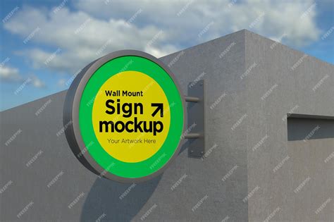 Premium Psd Round Wall Mount Sign Double Sided Sign Board Mockup