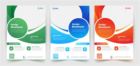 Business Flyer Template Set With Curved Details 830436 Vector Art At