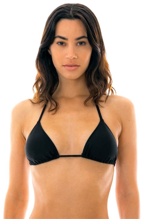 Bikini Tops Black Sliding Triangle Top Top Preto Lacinho