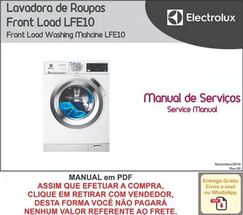 Manual T Cnico Servi O Lavadora Front Load Lfe Electrolux