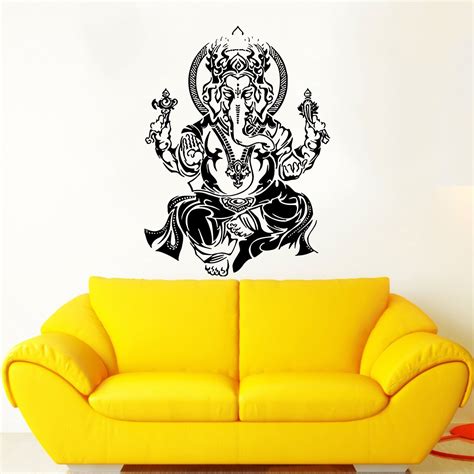 Ganesha Wall Decal Ganesh Wall Decals Elephant By Supervinyldecal