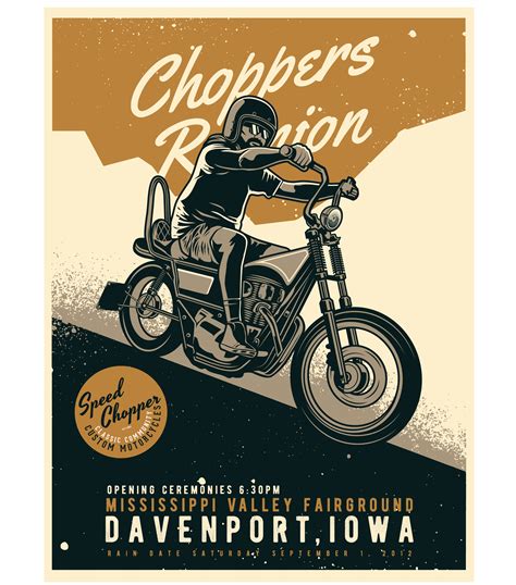 Motorcycle Race Poster In Vintage Style 1047456 Vector Art At Vecteezy