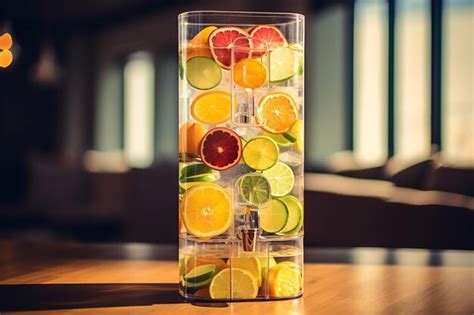 Premium Ai Image Fruitinfused Water Dispenser With Citrus Slices