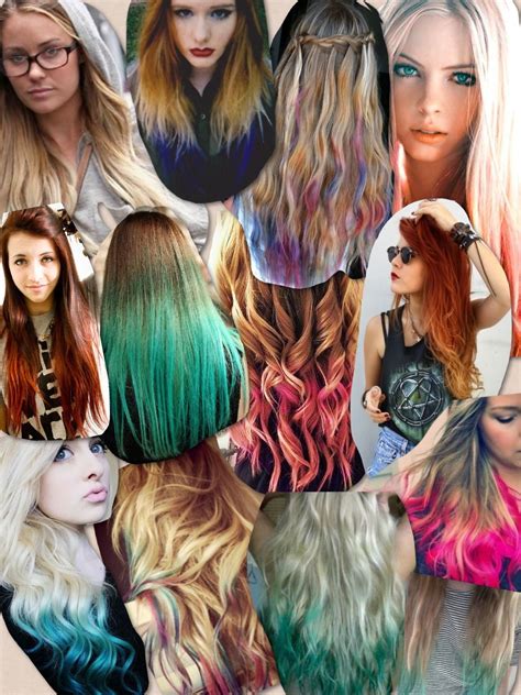 Dip Dyed Hair Collage Dip Dye Hair Dyed Hair Blonde Dye