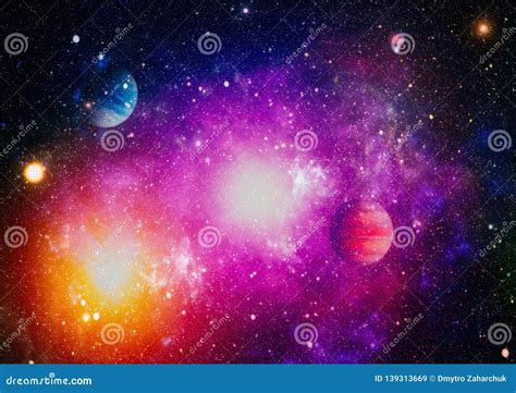 Collage On Space Science And Education Items Beautiful Night Sky Star In The Space Elements