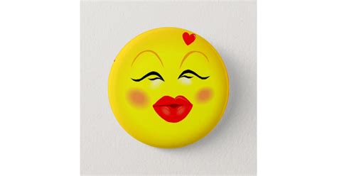 Kissy Face Smiley Girl Pin