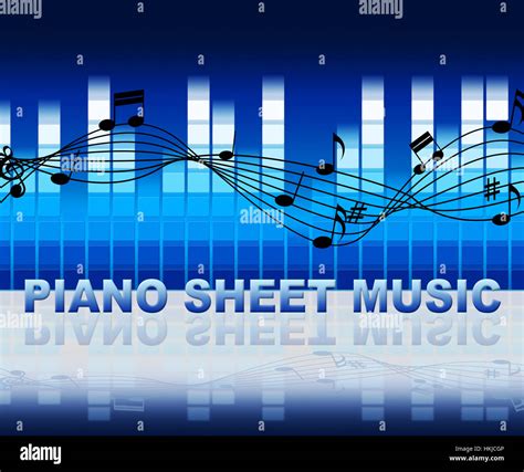 Piano Sheet Music Notes And Equalizer Shows Musical Notation Stock