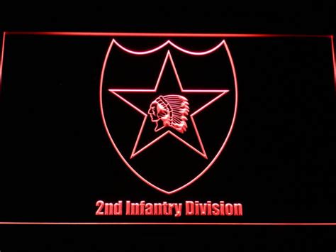 Us Army 2nd Infantry Division Led Neon Sign Safespecial