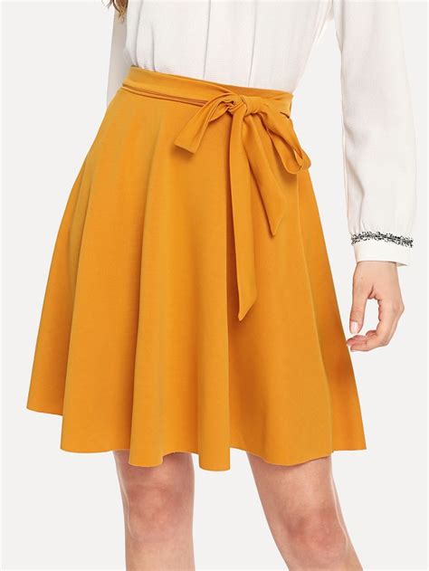 self belted a line skirt shein sheinside jean skirt outfits midi skirt outfit casual skirt