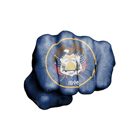 Fist Holding The Flag Of Utah In The Person Energy Illustration Png