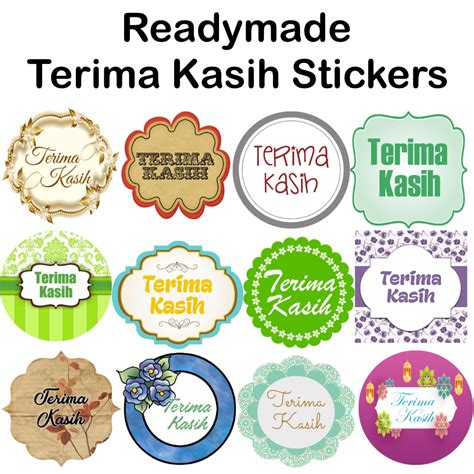Readymade Stickers Terima Kasih Dicesry T And Favor