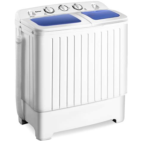 Coming in at 14.2 by 13.4 inches wide and deep, and sitting at just 20 inches tall, this is the washing machine for literally stowing under your desk. Costway Portable Mini Compact Twin Tub 17.6lb Washing ...