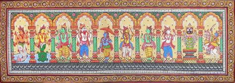 Dashavatara Ten Incarnations Of Lord Vishnu 15 X 42 Inches