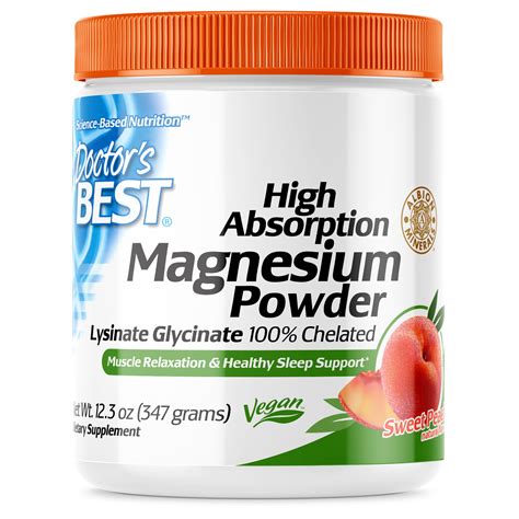 Doctors Best Magnesium Powder High Absorption 100 Chelated Peach