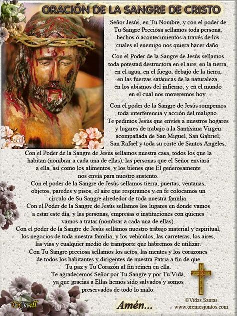 Imágenes De Cecill Oración A La Sangre De Cristo Oracion Sangre De