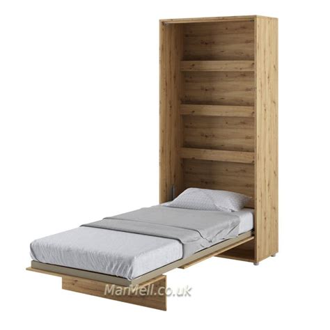 Single Vertical Wall Bed Mk 03 With Shelves Marmell Furniture