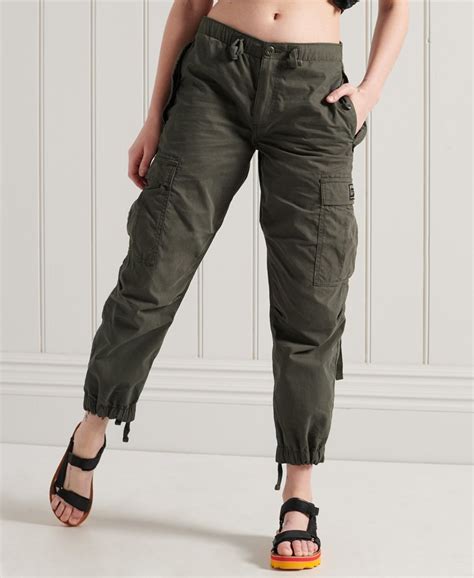 Womens Parachute Grip Pants In Olive Night Superdry
