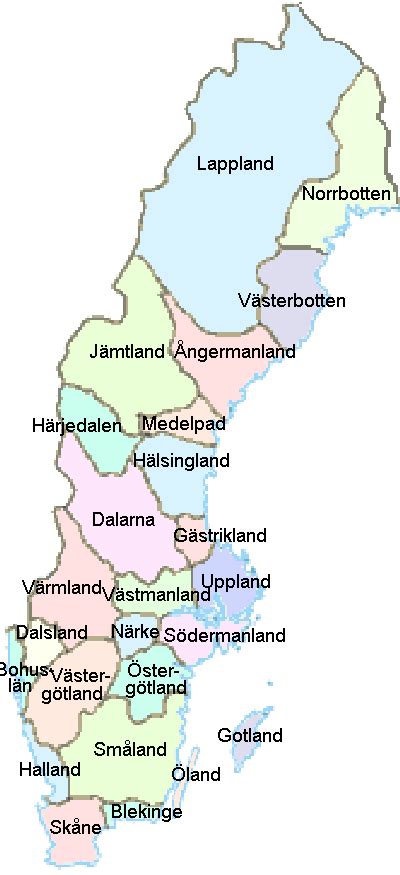 Sweden, a nordic nation in northern europe, covers an area of 450,295 sq. Landskap i Sverige - Wikiwand