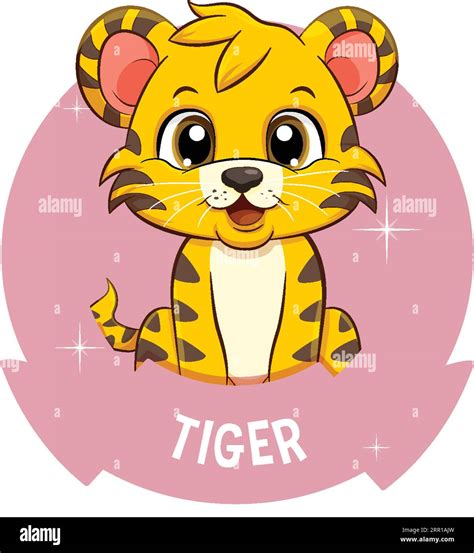 Baby Tiger Cartoon Character Illustration Stock Vector Image And Art Alamy