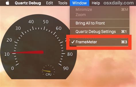 How To Monitor Fps Frames Per Second Live In Mac Os X With Quartz Debug