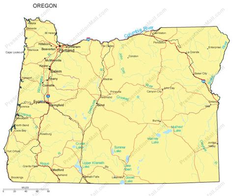 Oregon Map Counties Major Cities And Major Highways