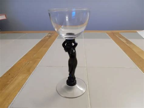 Cambridge Glass Ebony Black Nude Wine Stem 6 1 2 Excellent Condition 65 00 Picclick