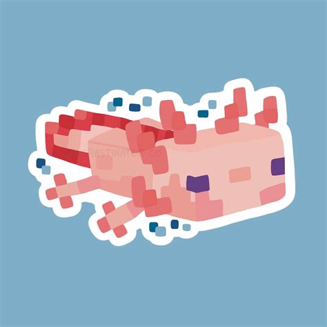 Pink Minecraft Axolotl Sticker Etsy