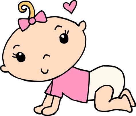 Little Baby Girl Crawling Free Clip Art