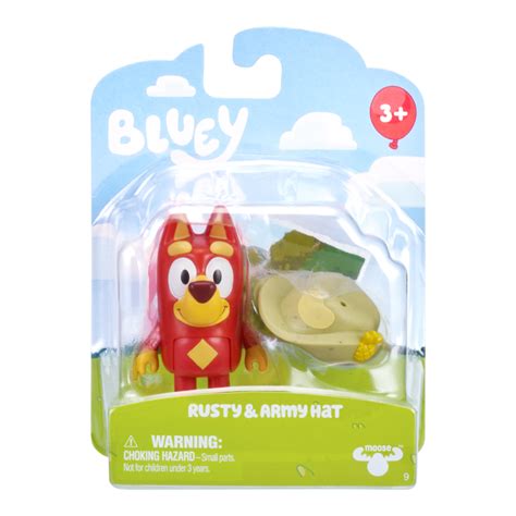 Bluey Story Starters Rusty And Army Hat Single Figurine Pack True Blue