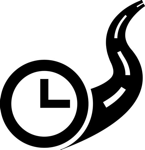 Clock On Road Travel Time Symbol Svg Png Icon Free Download 7230