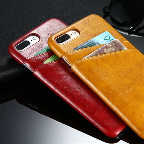Pu Leather With Card Holder Back Cover For Iphone Leather Phone Case