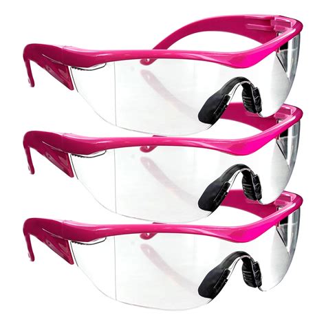 Safety Girl Navigator Safety Glasses Pink Clear 3pk Eye Protection Protective Eyewear