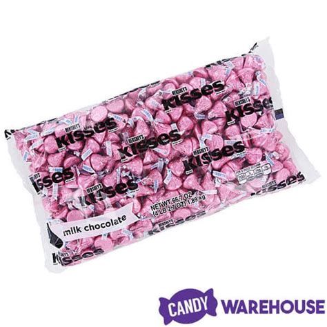 Hersheys Kisses Pink Foiled Milk Chocolate Candy 400 Piece Bag Candy Warehouse