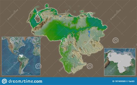 Venezuela Physical Country And Its Location Stock Illustration
