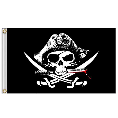 3 X 2 Pirate Flag Red Bandana Skull And Crossbones Pirates Party