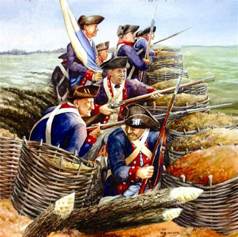 American Continental Infantry In A Siege Trench American Military