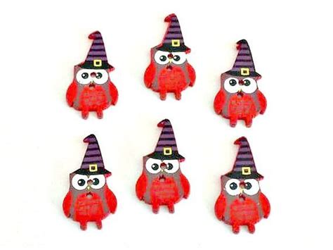 6 Halloween Owl Buttons Orange Owls Halloween Etsy Canada Halloween