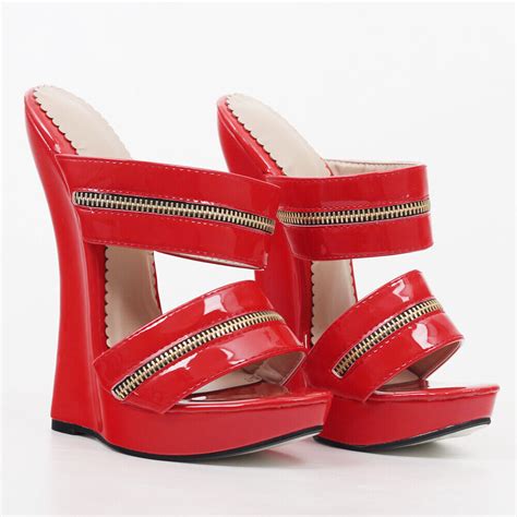 wedge mules strappy sandals high heel fetish extreme 7 women s unisex custom ebay