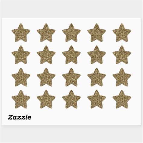 Gold Faux Glitter Star Stickers Zazzle