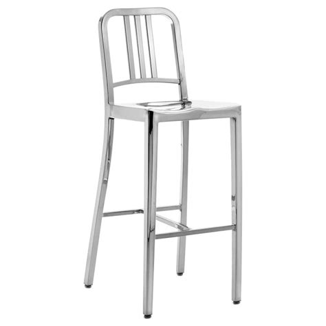 Emeco Navy Barstool In Polished Aluminum By Us Navy For Sale At 1stdibs