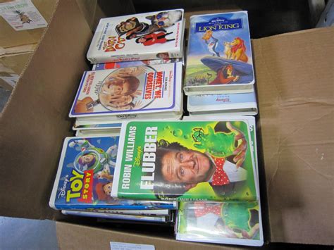 Large Box Of Collectible Disney Vhs Tapes Some Black Diamond Series