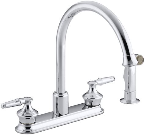 When deciding where to buy a kitchen faucet consider faucetlist and order today! Kohler Coralais Three-Hole Kitchen Sink Faucet with 9 ...