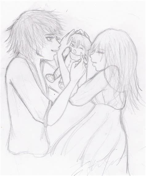 Anime Couple And Baby By Esther Owns On Deviantart